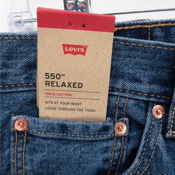 Levi’s 550 Relaxed Fit Straight Leg Jeans Men’s 31x34 Dark Wash Blue Workwear - Picture 4 of 13